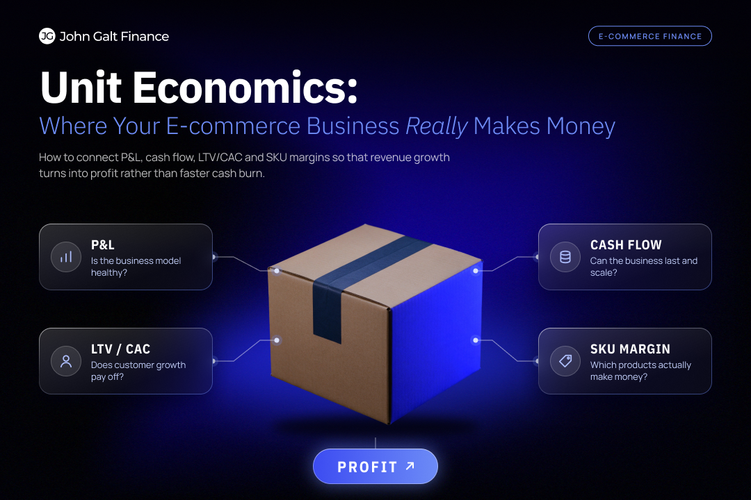 eCommerce unit economics with LTV, CAC, P&L and SKU margins